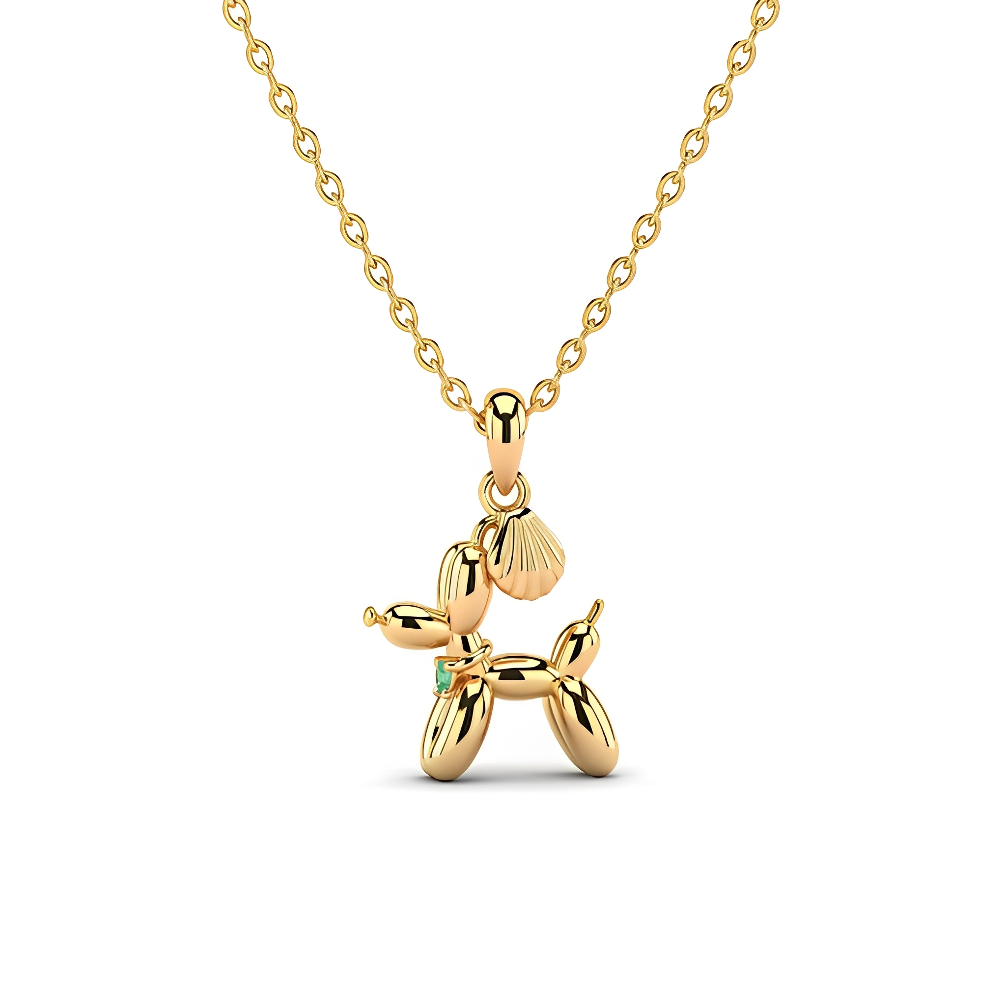 Personalized 3D Cute Women Stainless Steel Charm Custom Gift Balloon Dog Pendant Necklace
